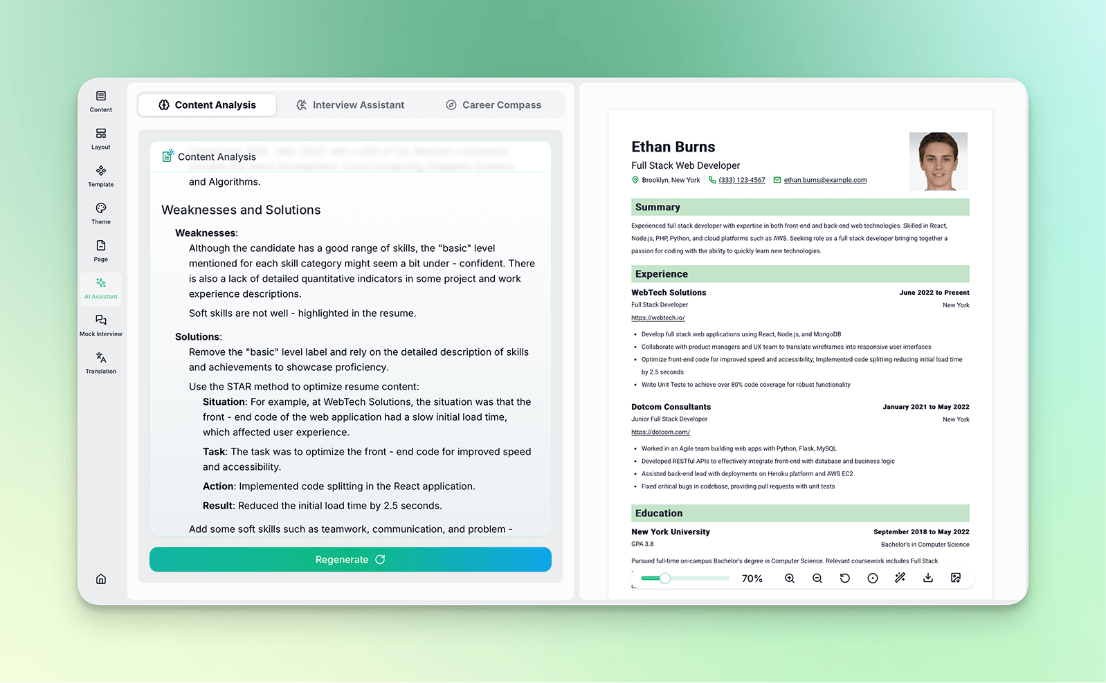 generating a report