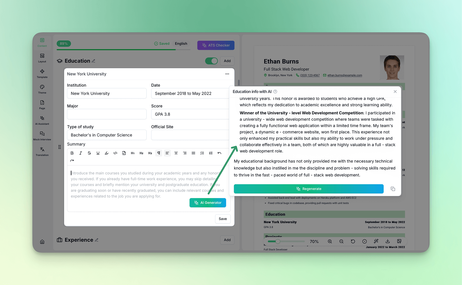 Generate Sample Content with AI