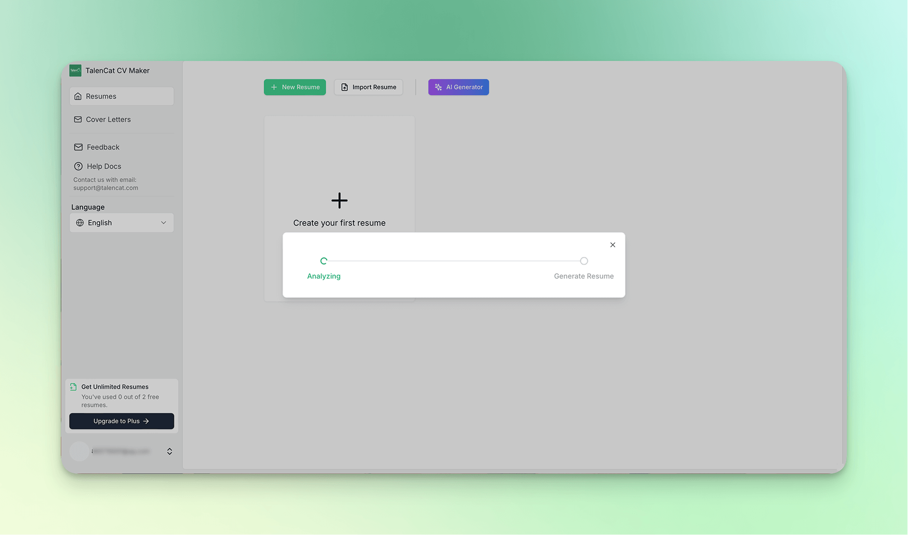 Uploading markdown resume