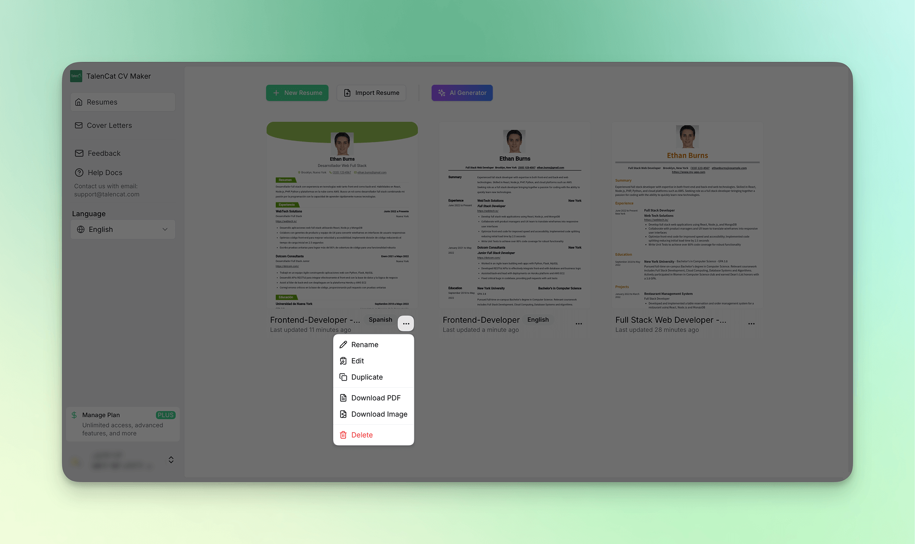 Resume Management