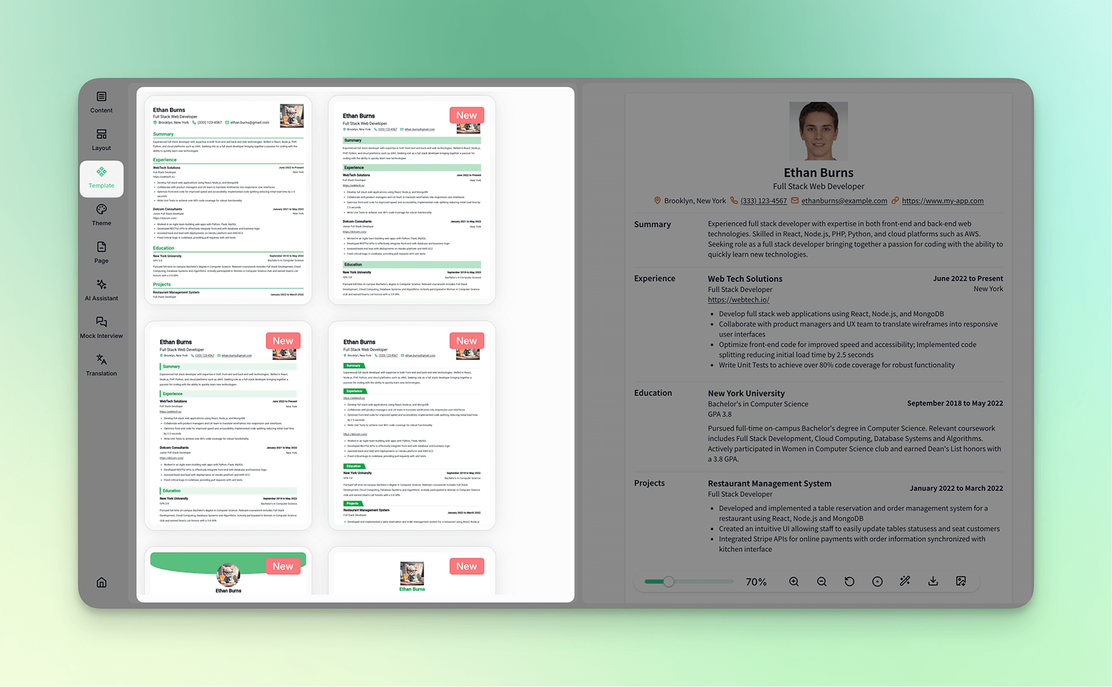 Resume Style Templates